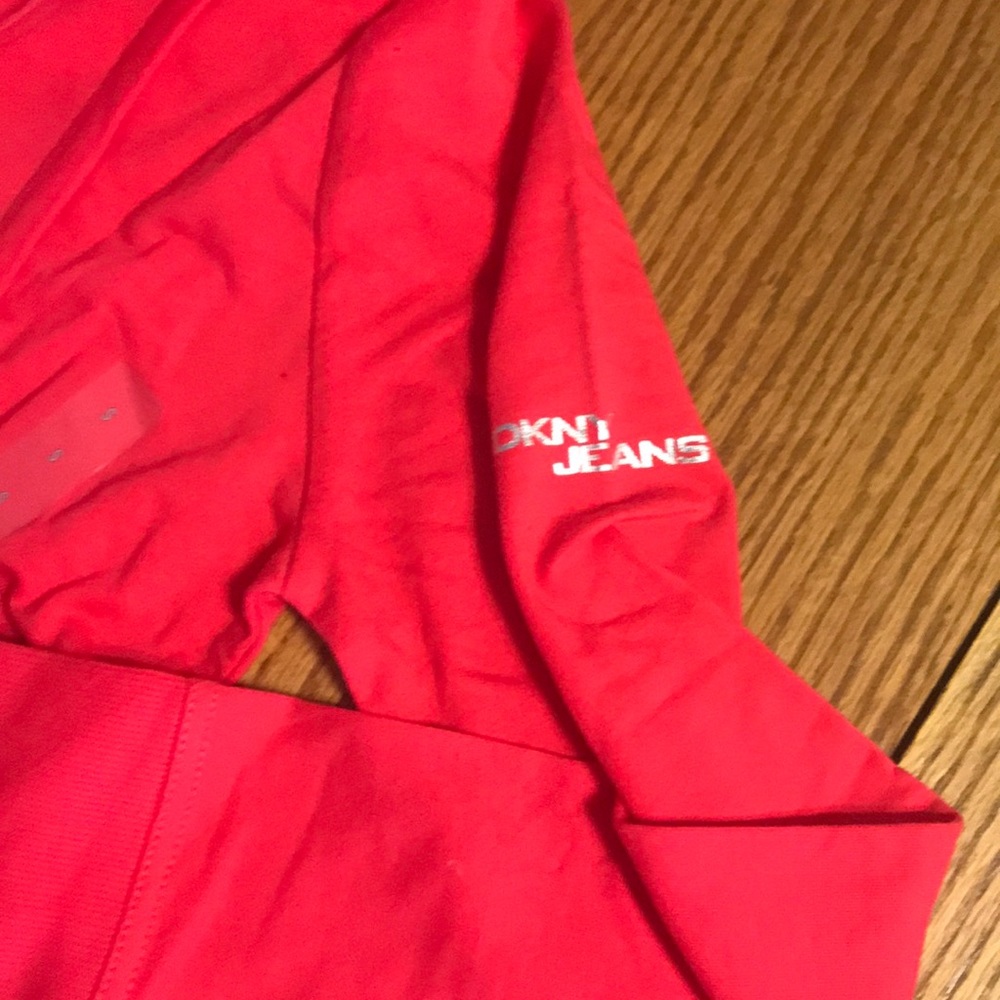 DKNY Jeans Small  zipper hoodie coral - Picture 5 of 10